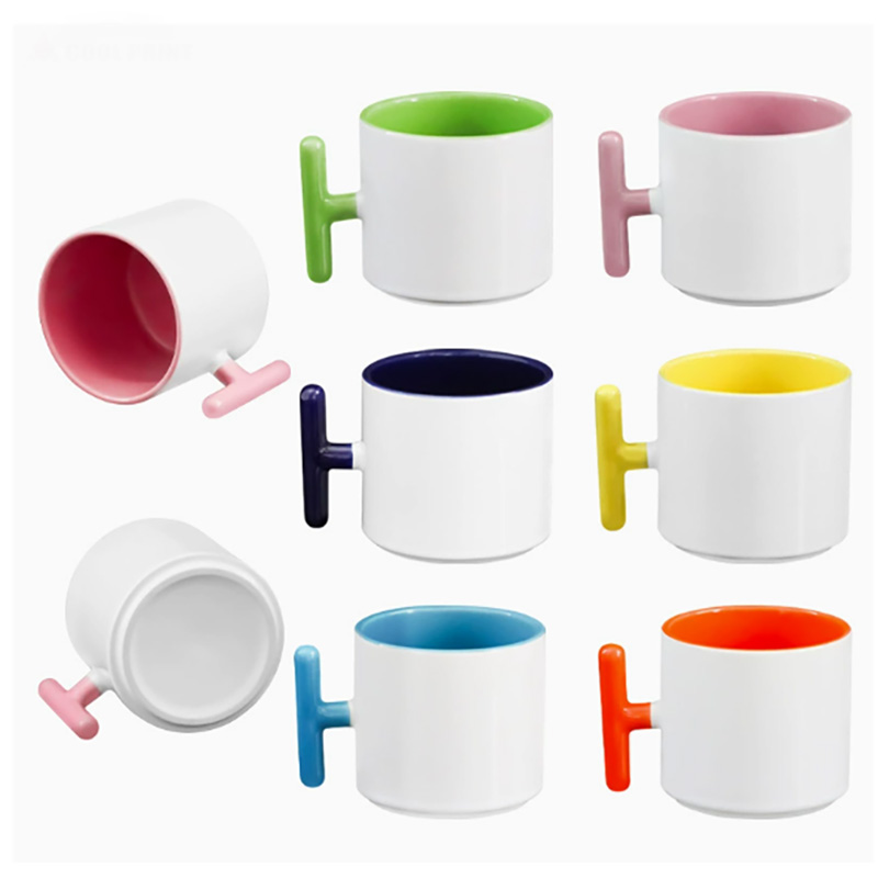 Sublimation Mug White - 2PCS Mug Keramik Bentuk T dengan