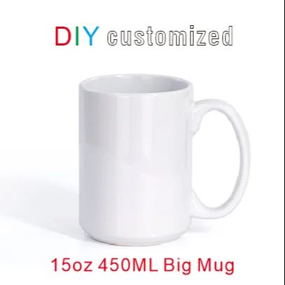 Sublimation Mug White - Cangkir besar DIY 450ML 15oz, Mug