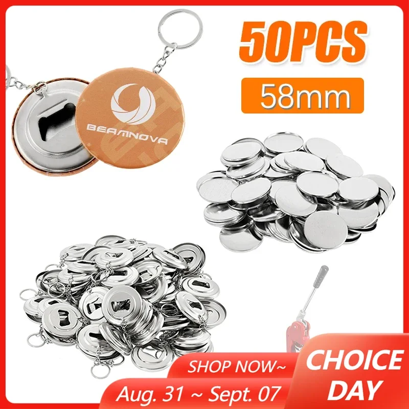 Button Badge Blank - 50 buah perlengkapan pembuatan kancing logam