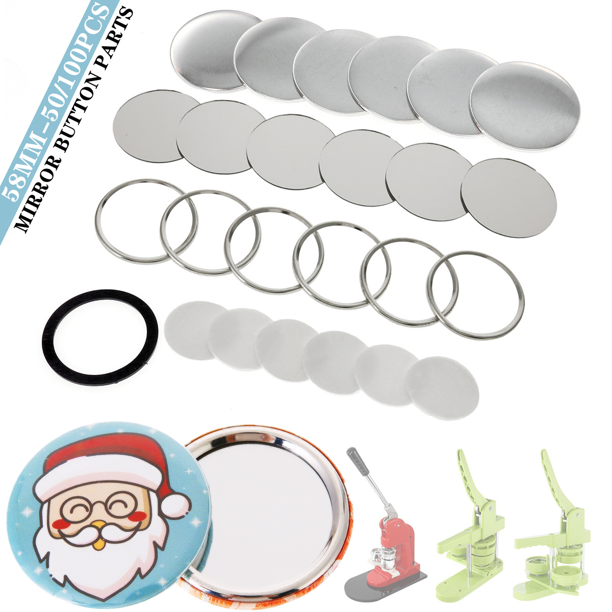 Bagian Tombol Cermin Kosong 58 - Button Badge Blank ulasan dan harga