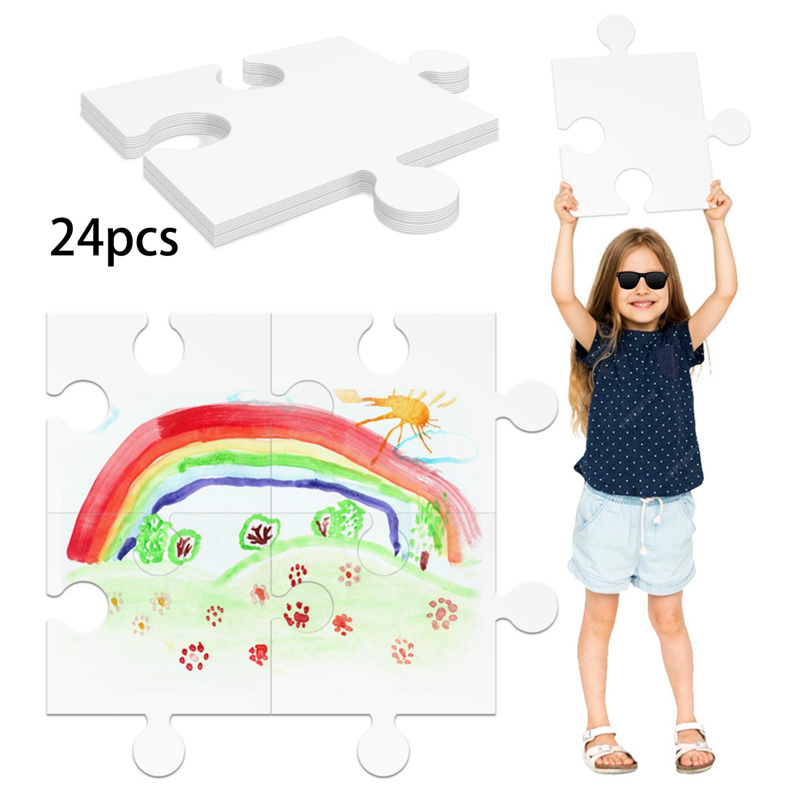 24Pcs Puzzle Jigsaw Kosong dar - Puzzle Blank White ulasan dan harga