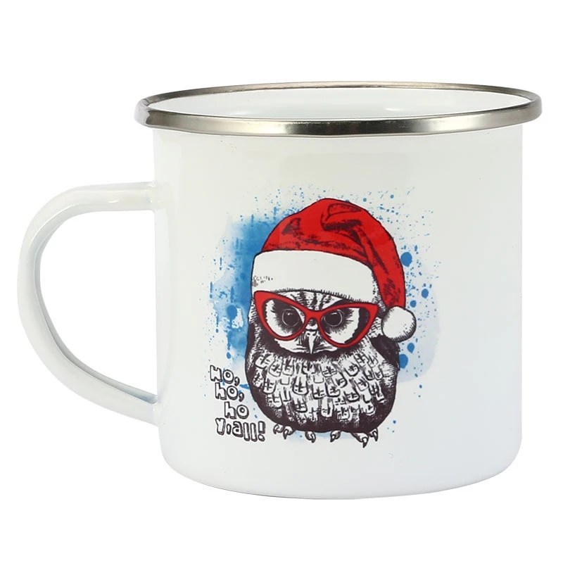 Mug Kopi Enamel 350ML DIY LOGO - Sublimation Mug White ulasan dan harga