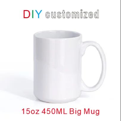 450ML 15 oz Cangkir Besar DIY  - Sublimation Mug White ulasan dan harga